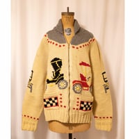 60's "Car Design" Cowichan Knit Cardigan