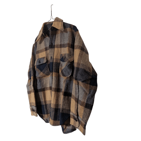 1970s–80s TOWNCRAFT Wool Plaid Shirt Jacket / JCPenney