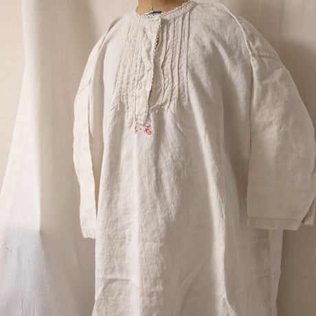 1900's French Heavy Linen Night Shirt Smock