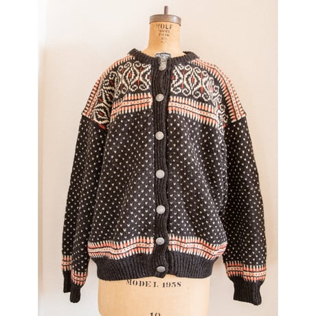 50~60's "HUSFLIDEN"Nordic Hand Knit Cardigan