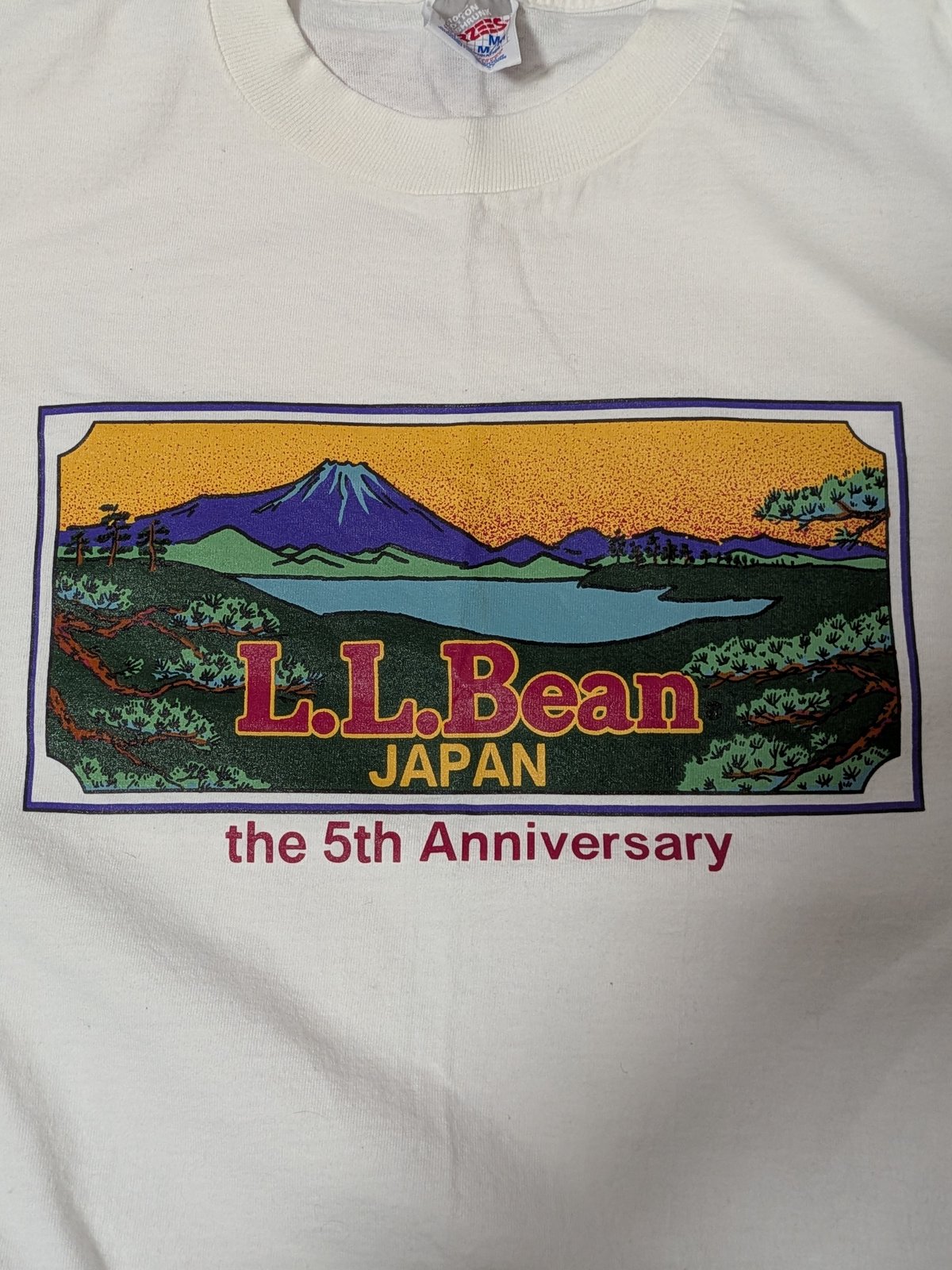 90s L.L.Bean JAPAN 5th Anniversary Print T-Shir