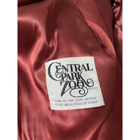 70’s "CENTRAL PARK ZOO NEW YORK"  Fake fur Hooded coat
