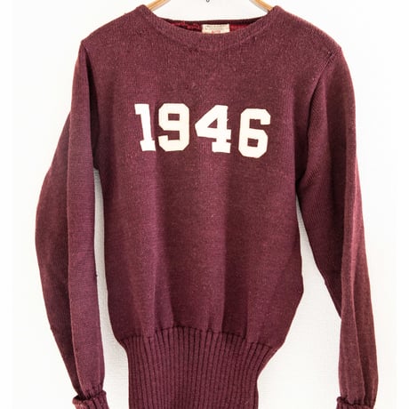 40's "SAND KNIT" Letterd Knit Sweater