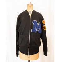 1940s Vintage Letterman Zip Cardigan “M” / Deco TALON