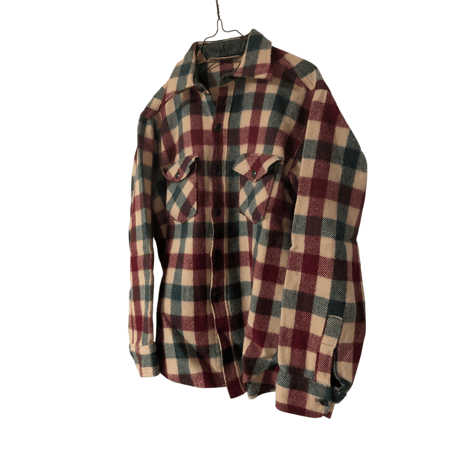 1960s–70s Wool Plaid Wool Shirt Jacket / Woolrich Triangle Tag