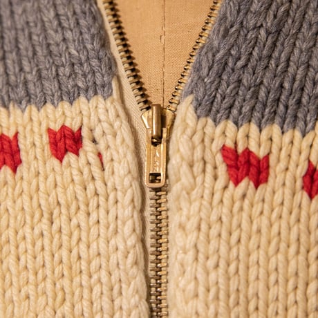 60's "Car Design" Cowichan Knit Cardigan