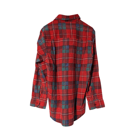 Vintage Van Heusen Flannel Check Shirt / Red Plaid