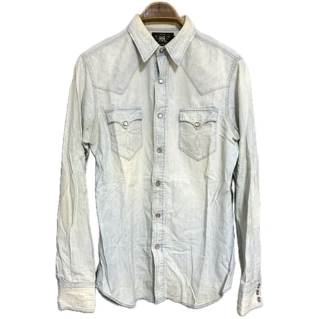 00's "RRL" Chambray Western Shirt
