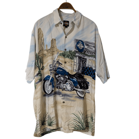 90's〜00's Harley-Davidson Scenic Button Shirt Made in USA