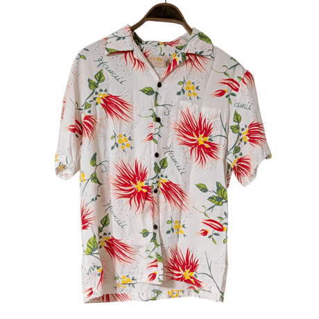 80s~90s IOLANI Floral Aloha Shirt Made in Hawaii