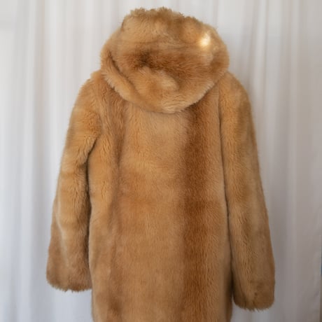 70’s "CENTRAL PARK ZOO NEW YORK"  Fake fur Hooded coat
