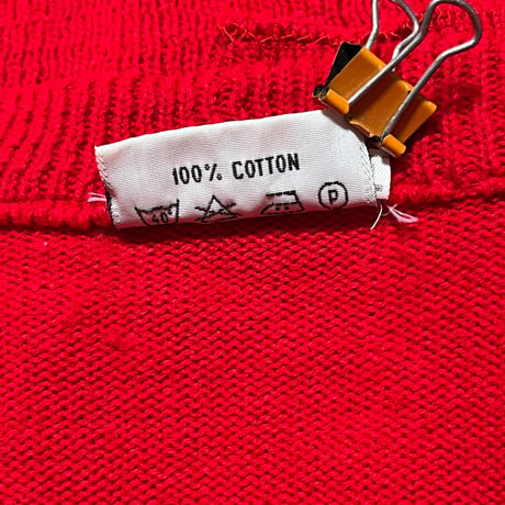 70's "CHEMISE LACOSTE" Cotton Vneck Knit