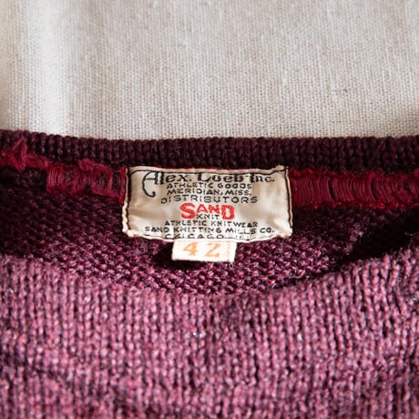 40's "SAND KNIT" Letterd Knit Sweater