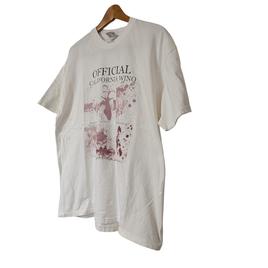 90s Hanes OFFICIAL CALIFORNIA WINO Print T-Shir