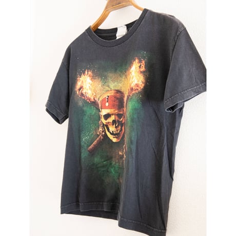 00's "Pirates Of Caribbean" Movie Print T-Shirt