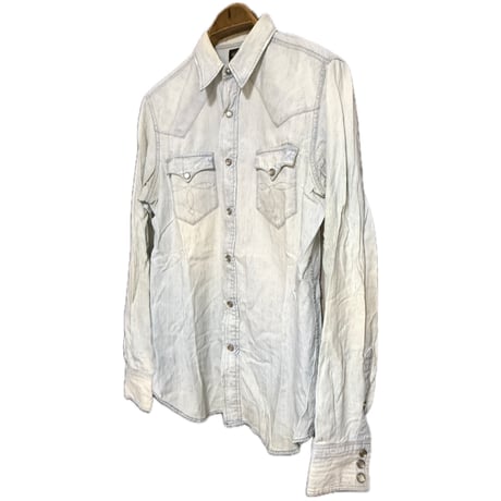 00's "RRL" Chambray Western Shirt