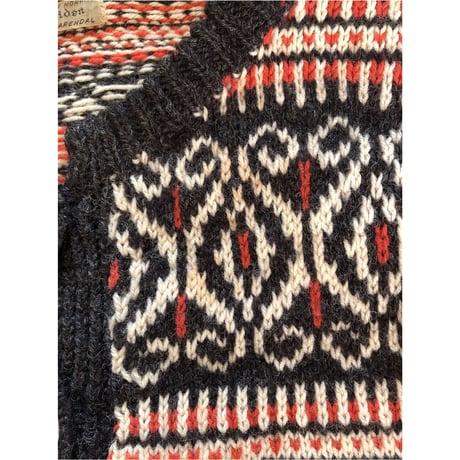 50~60's "HUSFLIDEN"Nordic Hand Knit Cardigan