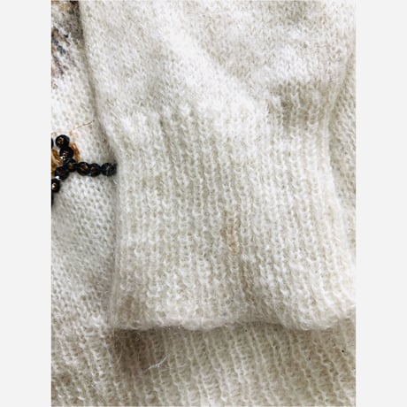 ”am” Cat Design Mohair Knit