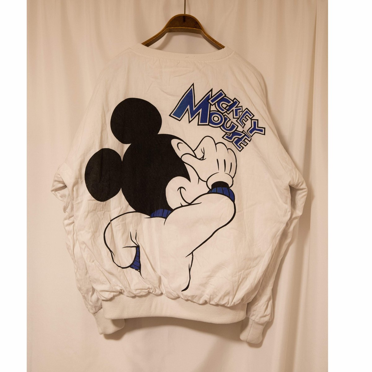 80s ディズニー ヴィンテージ ミッキー中綿リバーシブルトレーナー 80's~ ミッキーマウス リバーシブル スウェット 中綿入り ディズニー