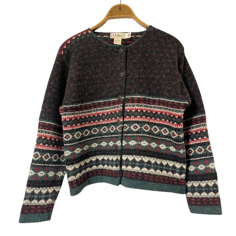 90's "L.L.Bean "Shetland Wool Fair Isle Cardigan