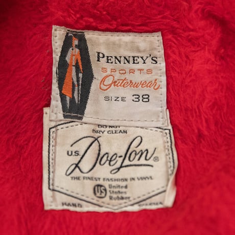 50~60's "Doe Lon PENNY'S" Leather Car Coat