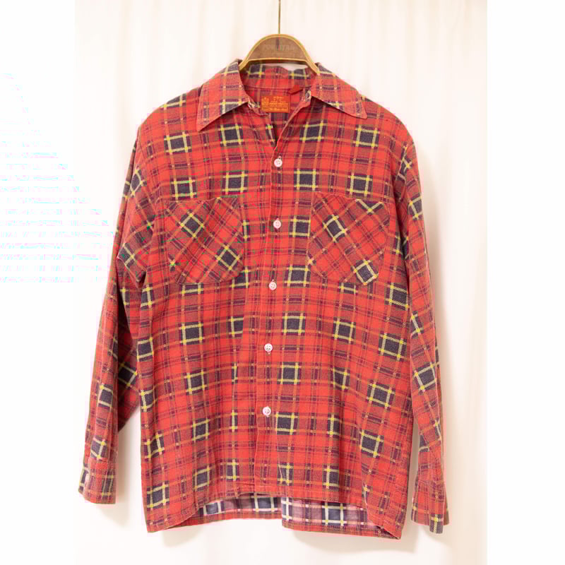 60-70s SEARS vintage print flannel shirt