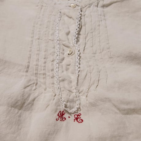1900's French Heavy Linen Night Shirt Smock