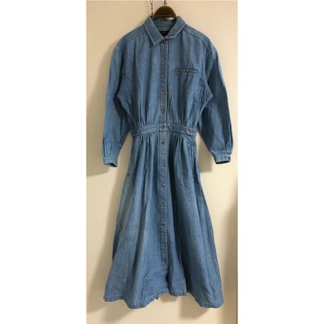 80's ”Eddie Bauer” Front Opening Long Denim One Piece