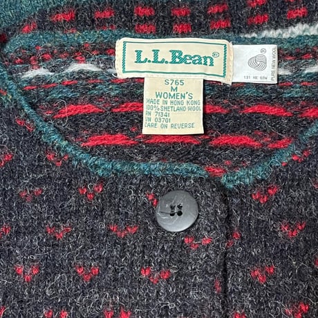 90's "L.L.Bean "Shetland Wool Fair Isle Cardigan