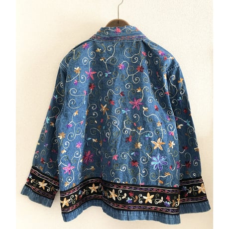 80~90's Embroidery Denim shirt jacket