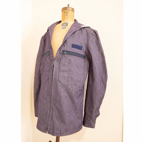 80's "French Navy" Sailor Collar Zip Up Jacket