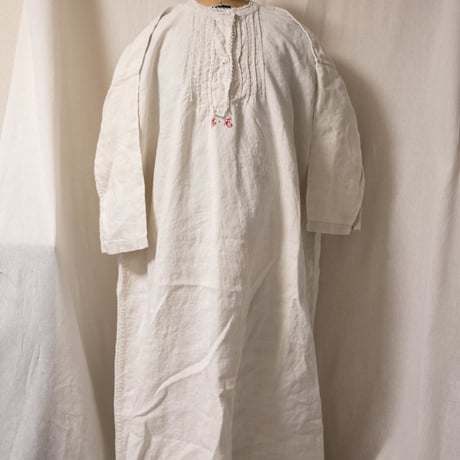 1900's French Heavy Linen Night Shirt Smock