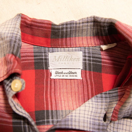 70's "Milliken" Ombre Check Rayon Shirt