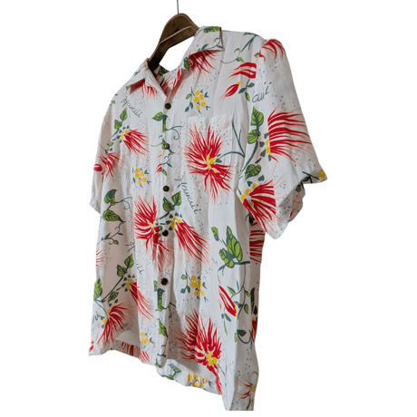 80s~90s IOLANI Floral Aloha Shirt Made in Hawaii