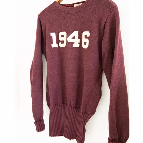 40's "SAND KNIT" Letterd Knit Sweater