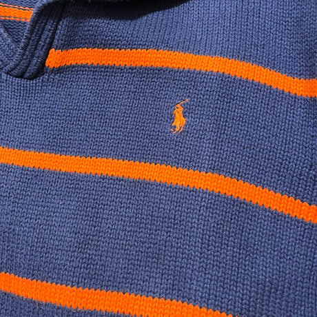 Reg”Polo by Ralph Lauren" Cotton Knit Border Design