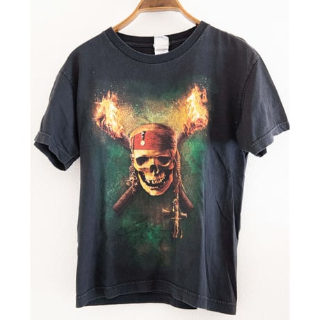 00's "Pirates Of Caribbean" Movie Print T-Shirt