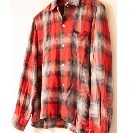 70's "Milliken" Ombre Check Rayon Shirt