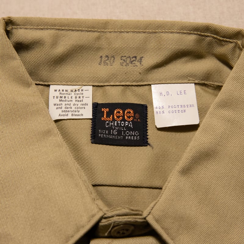 60's Deadstock LEE Chetopa Twill Long Sleeve Wo