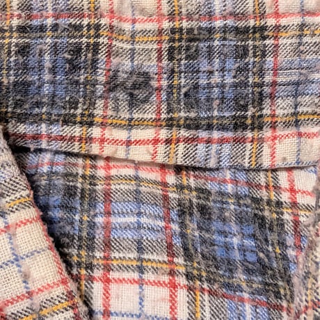 Vintage Plaid Cotton Shirt / Blue × Red Check