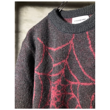 SPIDERWEB JAQUARD MOHAIR KNIT  (GRAY)