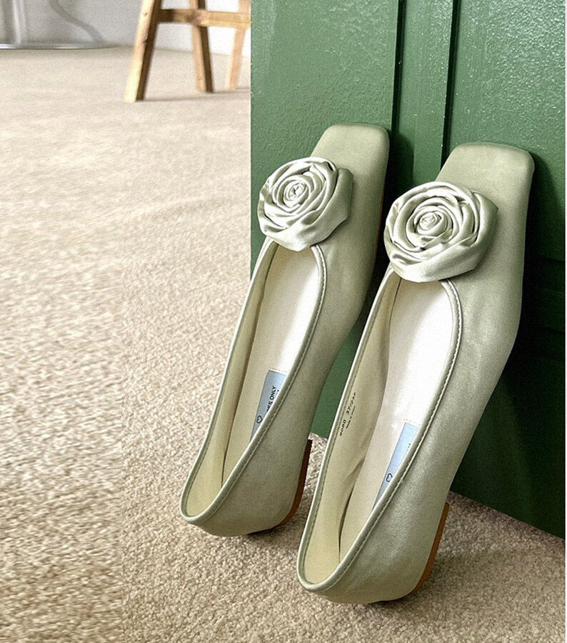 即納 FLOWER SATIN FLAT SHOES | triin.project 即納 FLOWER SATIN FLAT SHOES | triin.project