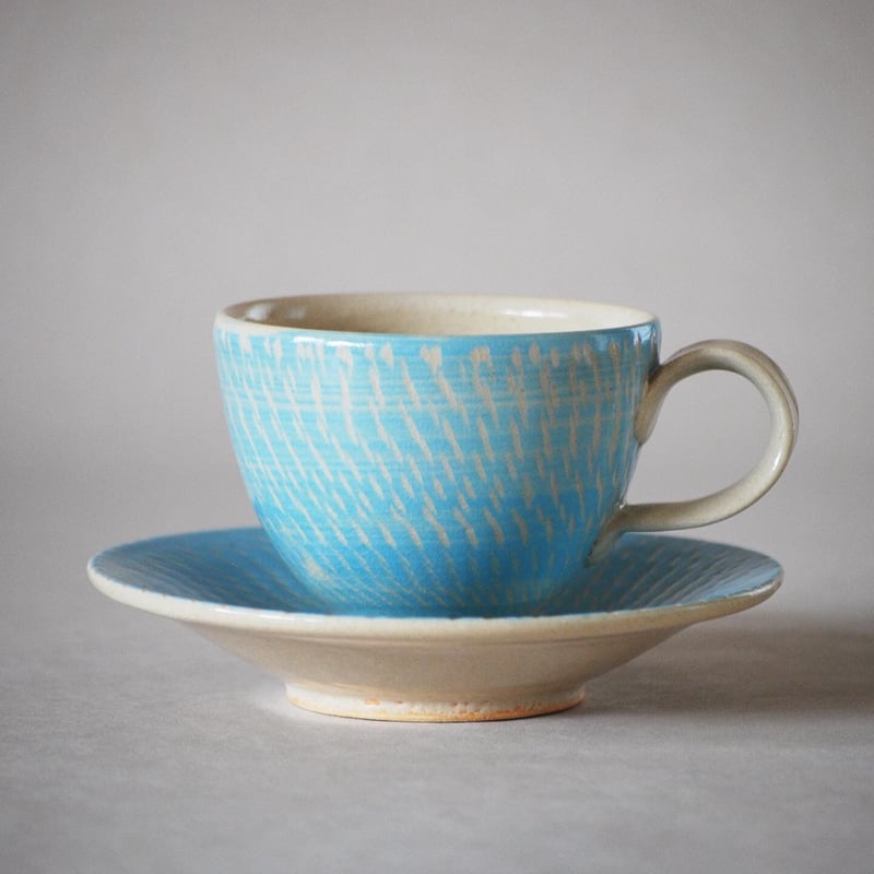カップ＆ソーサー 飛かんな スカイブルー | 櫻井窯