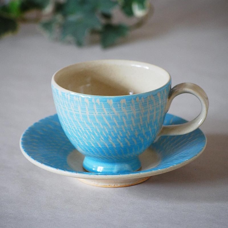 カップ＆ソーサー 飛かんな スカイブルー | 櫻井窯