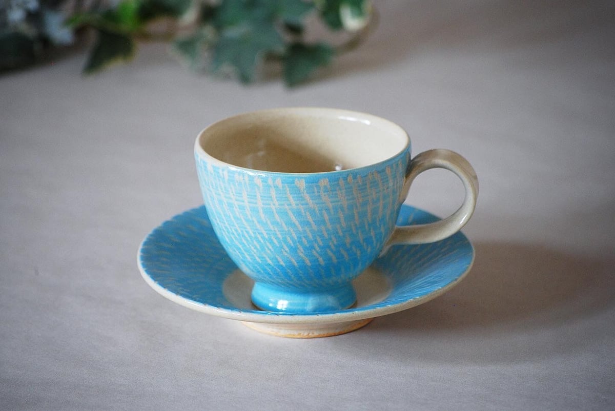 カップ＆ソーサー 飛かんな スカイブルー | 櫻井窯