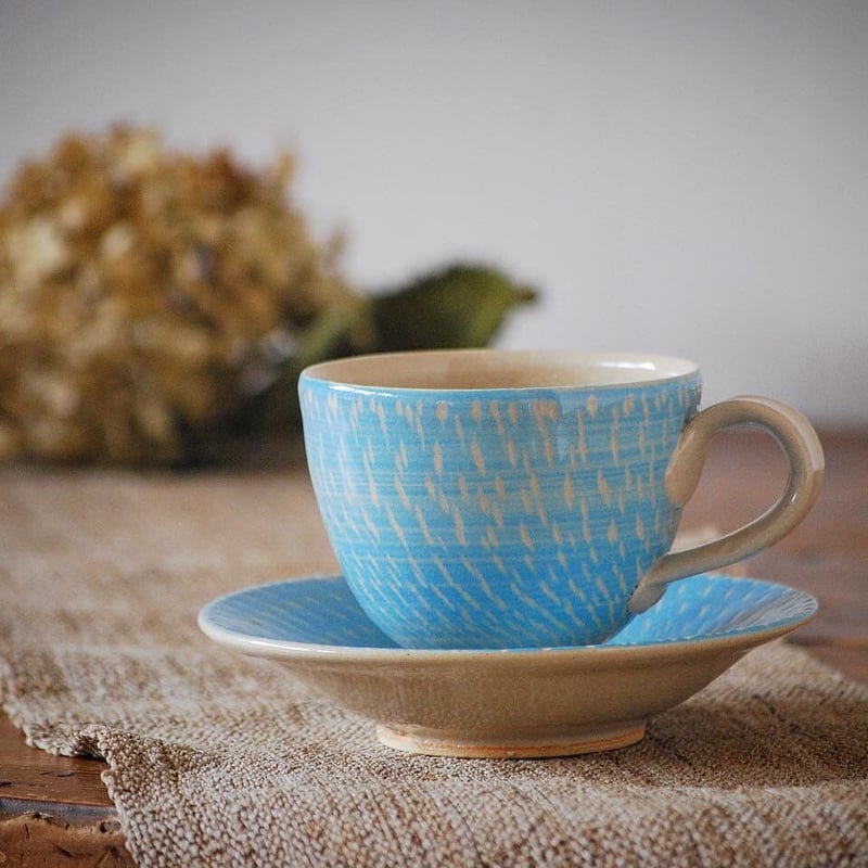 カップ＆ソーサー 飛かんな スカイブルー | 櫻井窯