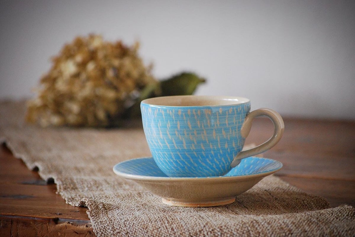 カップ＆ソーサー 飛かんな スカイブルー | 櫻井窯