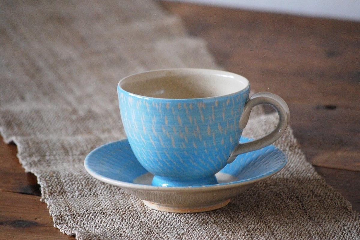 カップ＆ソーサー 飛かんな スカイブルー | 櫻井窯