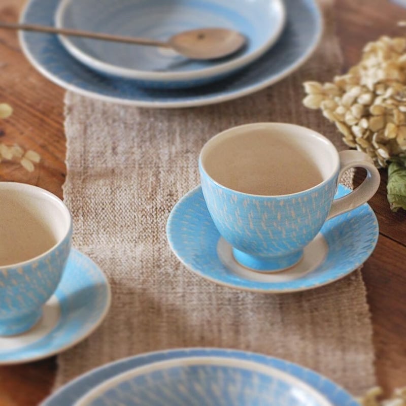 カップ＆ソーサー 飛かんな スカイブルー | 櫻井窯