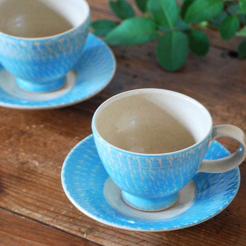 カップ＆ソーサー 飛かんな スカイブルー | 櫻井窯